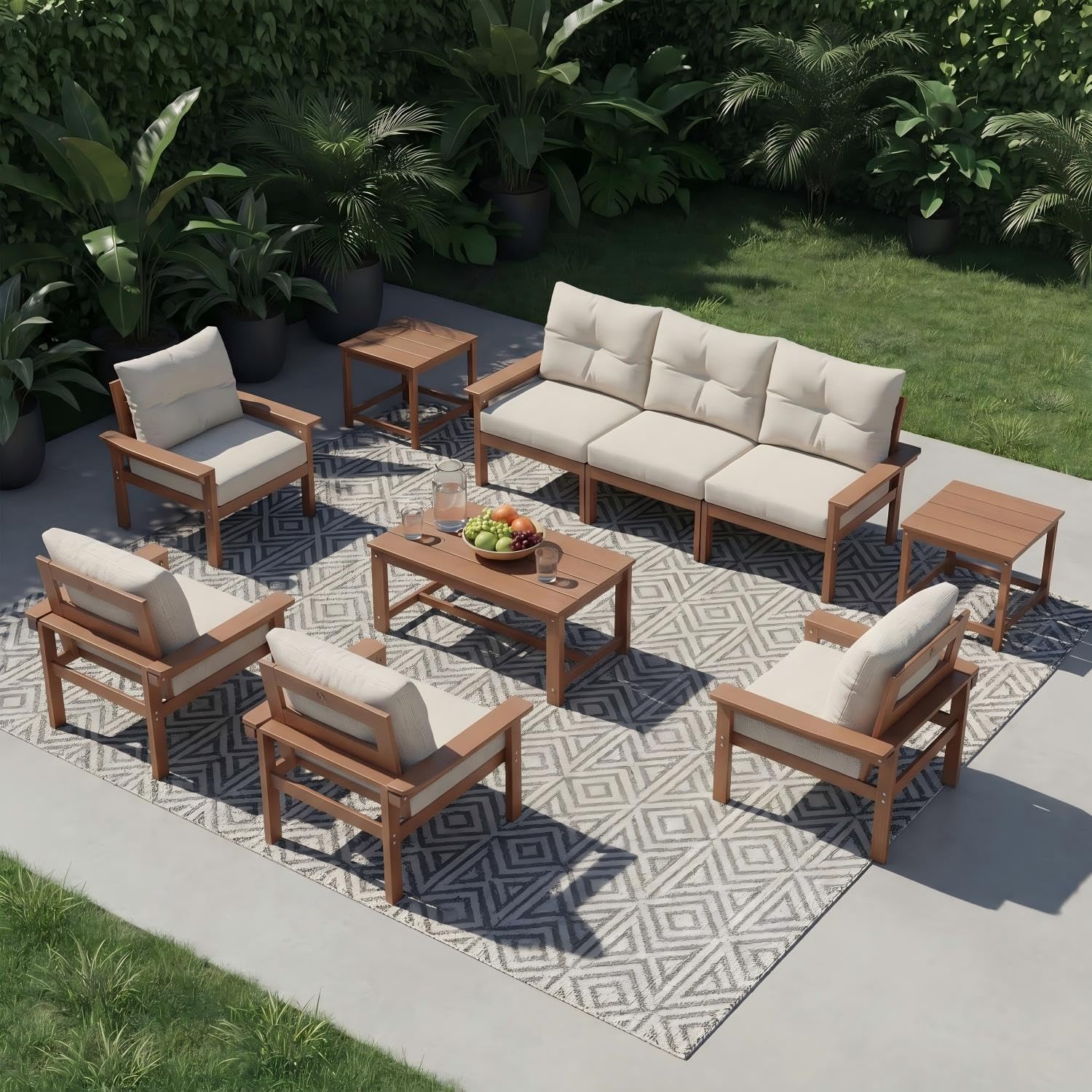 Outdoor Furniture Hdpe - HDPE 7 Piece Patio Furniture Set,