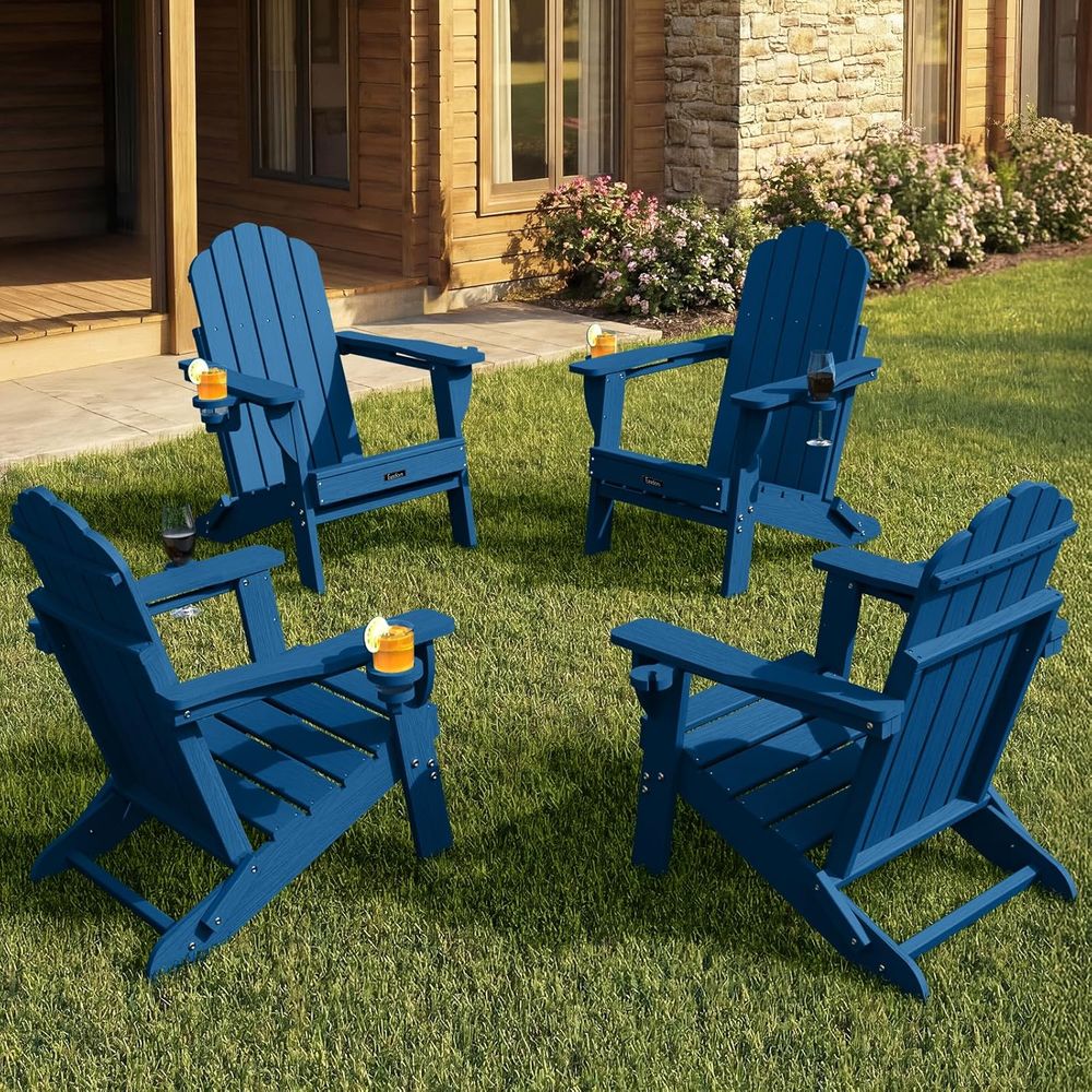 Outdoor Furniture Hdpe - Set of 4 HDPE Outdoor Adirondack