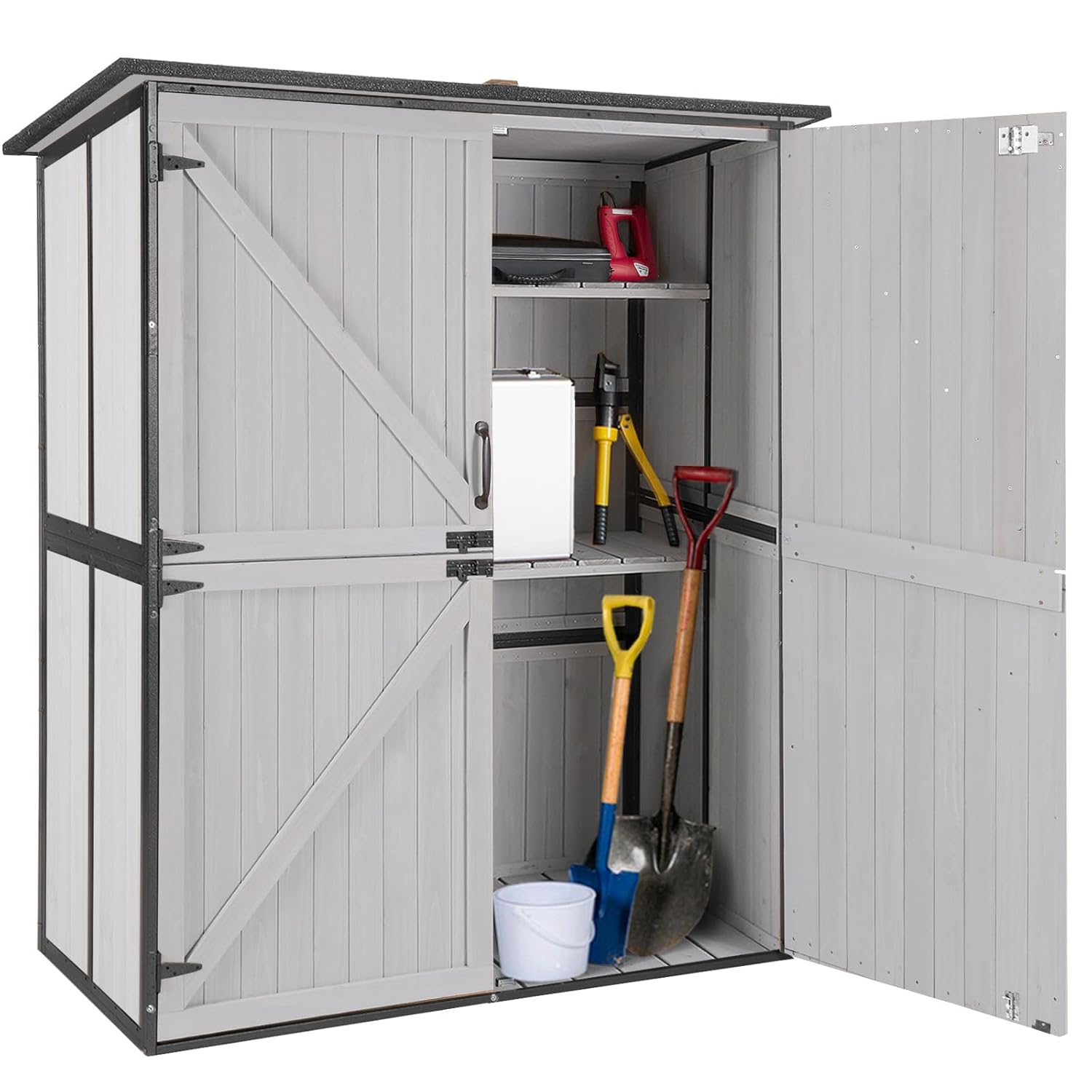 Outdoor Furniture With Storage - Outdoor Cabinet Storage Shed with Metal