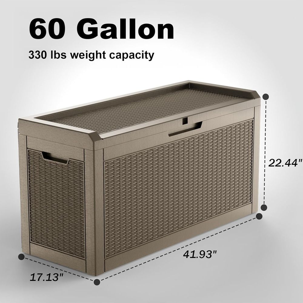 60 Gallon Resin Deck Box - Loc – Outdoor Furniture With Storage Bewertung und Preis