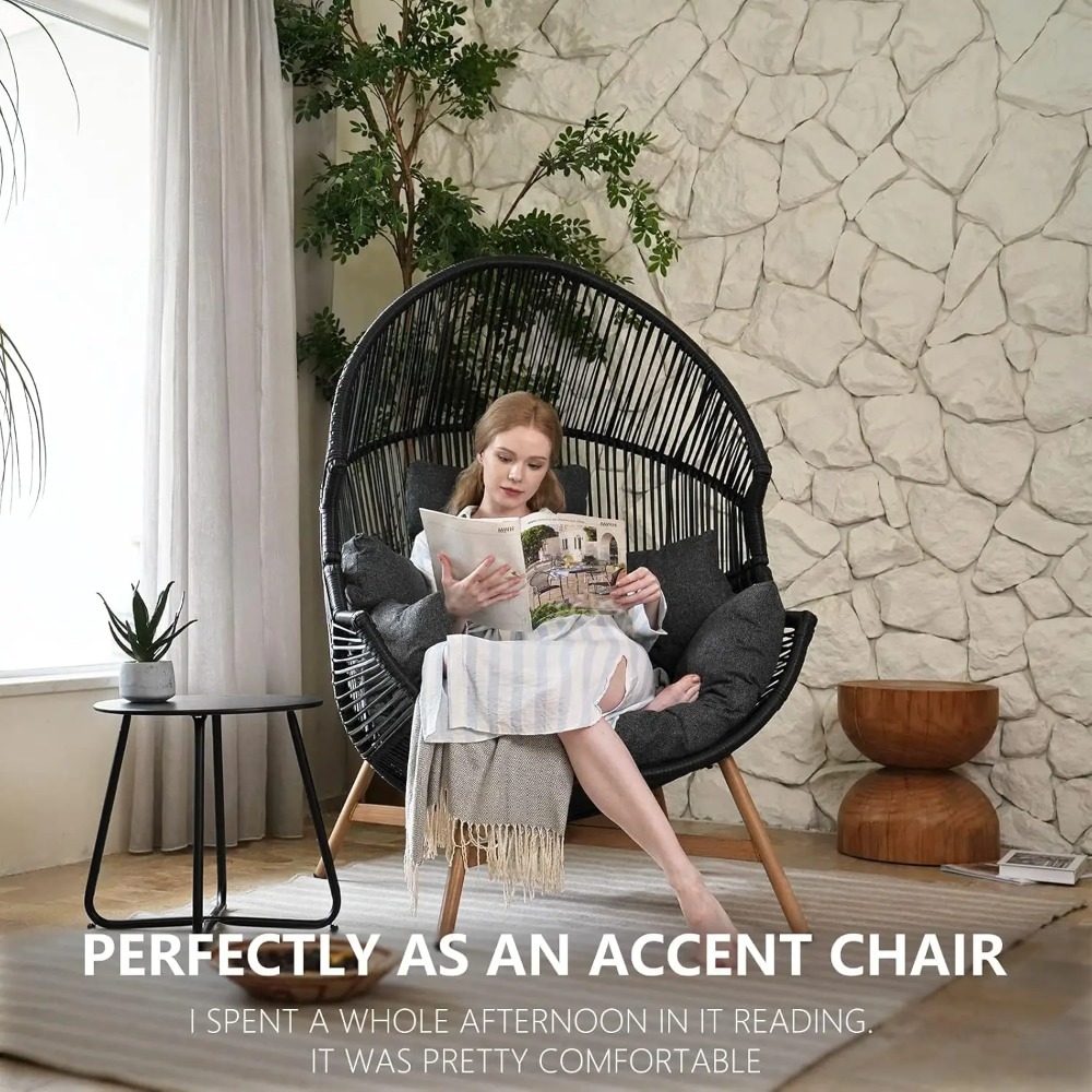Outdoor Egg Chair PE Wicker Wo – Outdoor Furniture No Cushions Bewertung und Preis