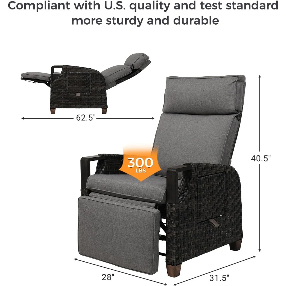 Outdoor Recliner with Independ – Outdoor Furniture No Cushions Bewertung und Preis