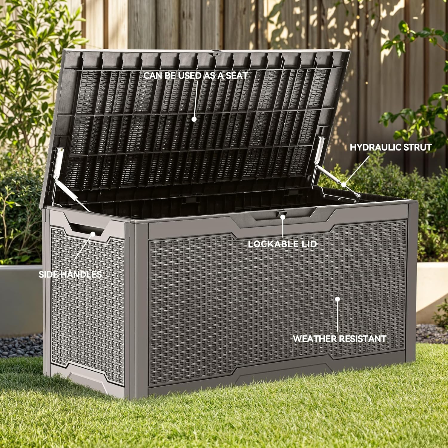 100 Gallon Large Deck Box, Out – Outdoor Furniture With Storage Bewertung und Preis