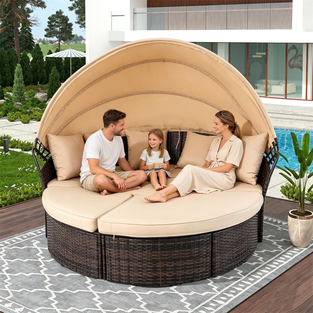 Outdoor Patio Round Daybed wit – Outdoor Furniture Patio Bewertung und Preis
