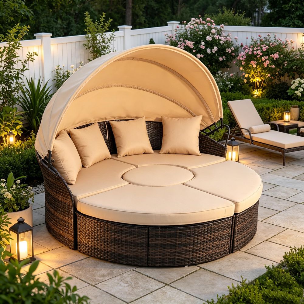 Outdoor Patio Round Daybed wit – Outdoor Furniture Patio Bewertung und Preis