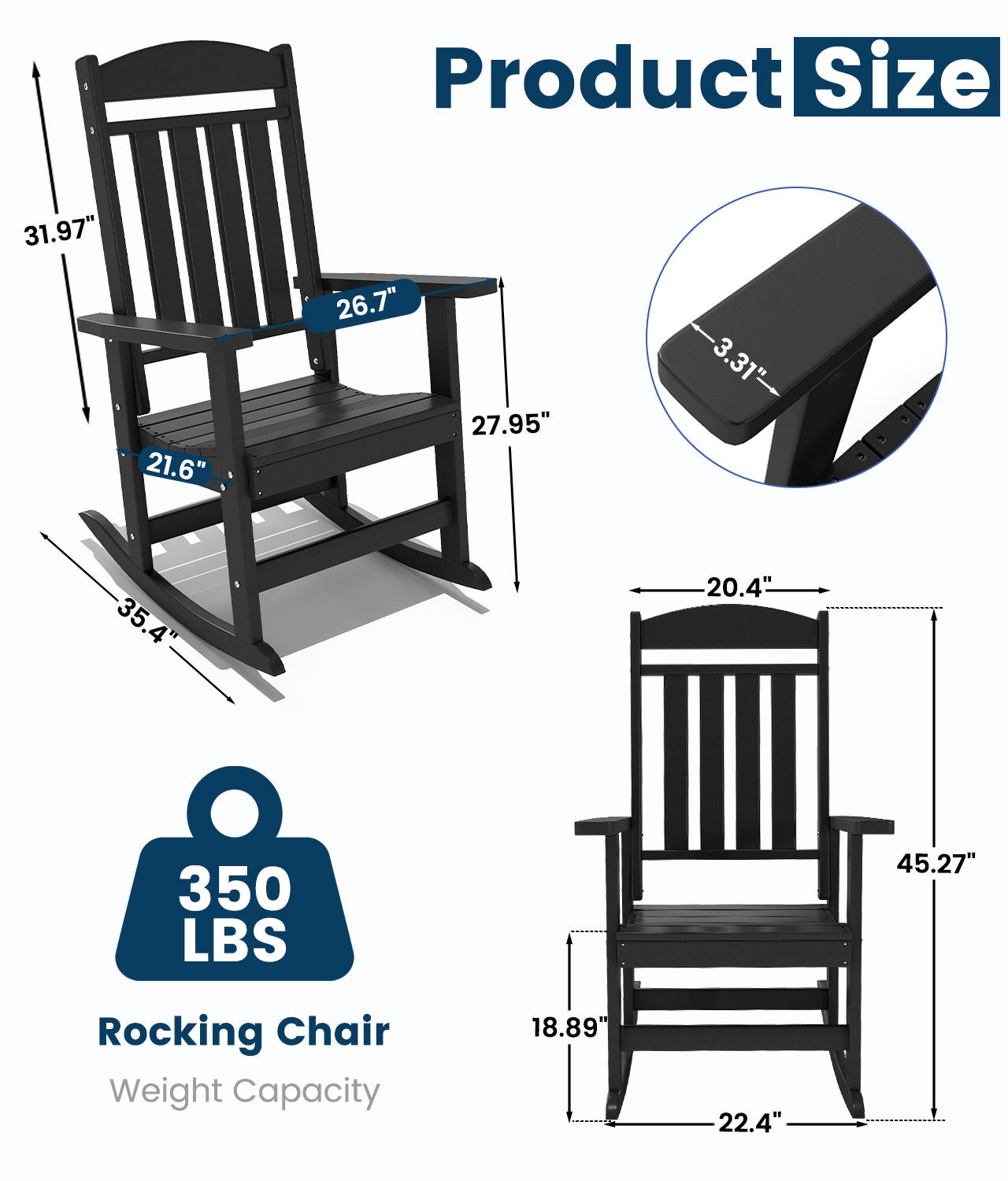 FOOWIN 2pcs Oversized High Bac – Outdoor Furniture Hdpe Bewertung und Preis