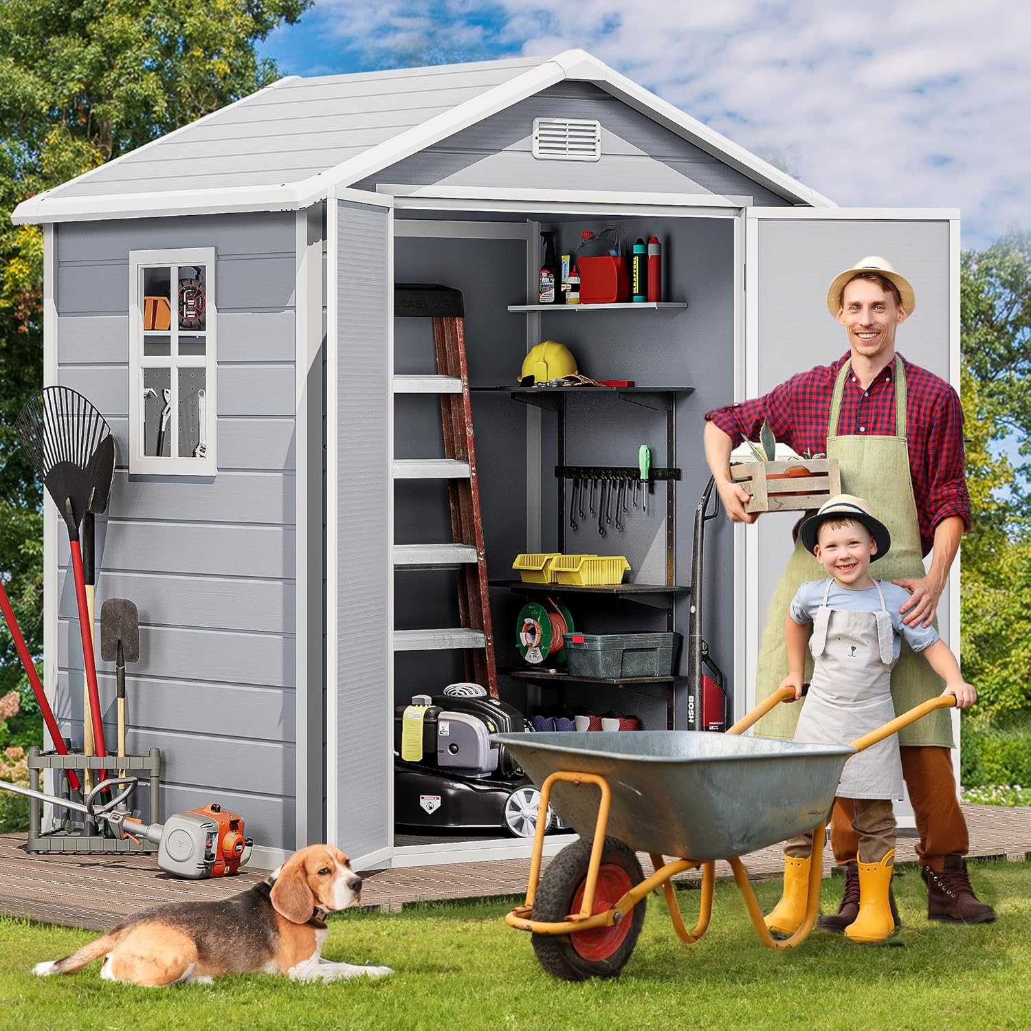 6x4.4 FT Outdoor Resin Storage – Outdoor Furniture With Storage Bewertung und Preis