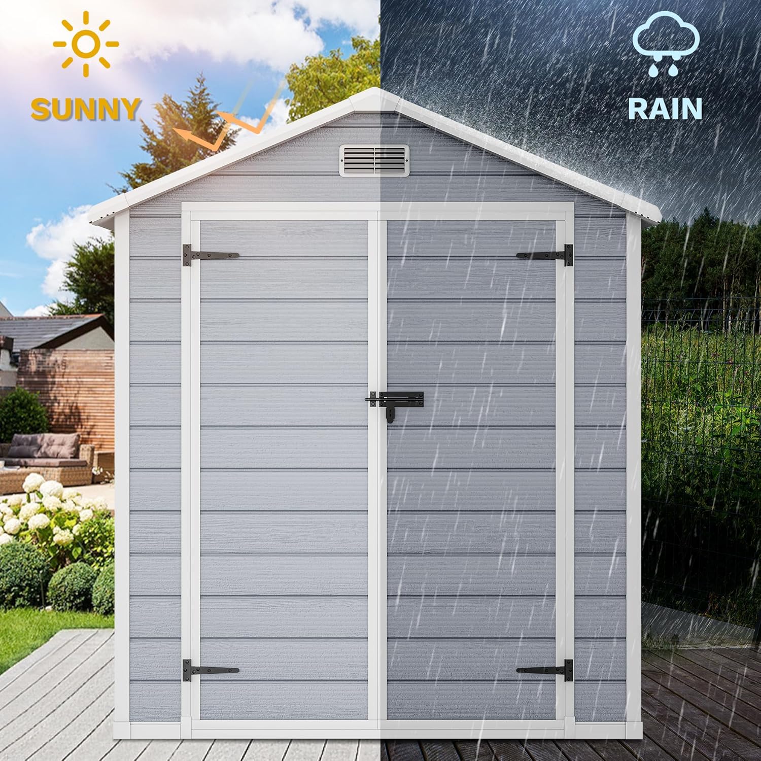 6x4.4 FT Outdoor Resin Storage – Outdoor Furniture With Storage Bewertung und Preis