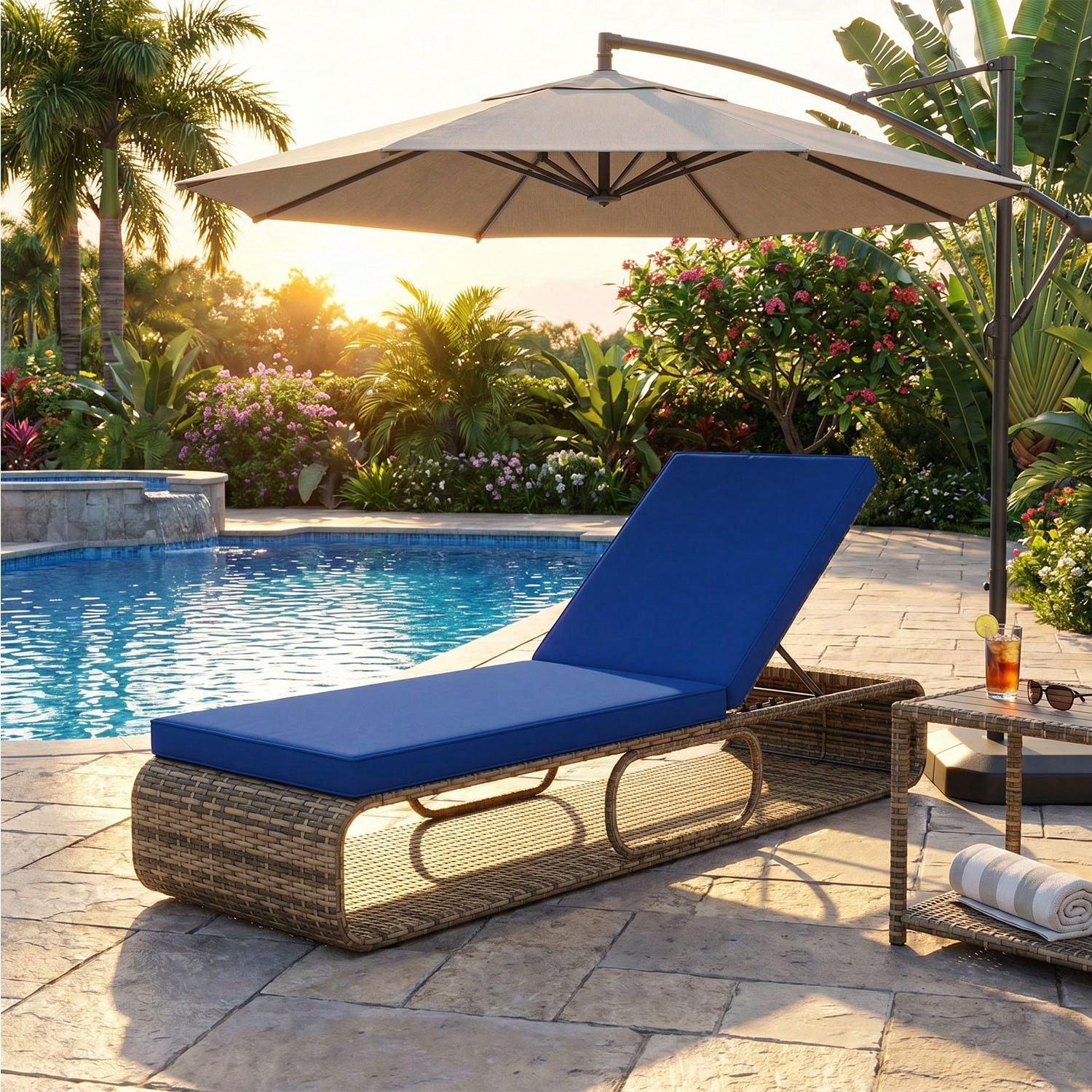 7-Level Adjustable PE Wicker P – Outdoor Furniture No Cushions Bewertung und Preis