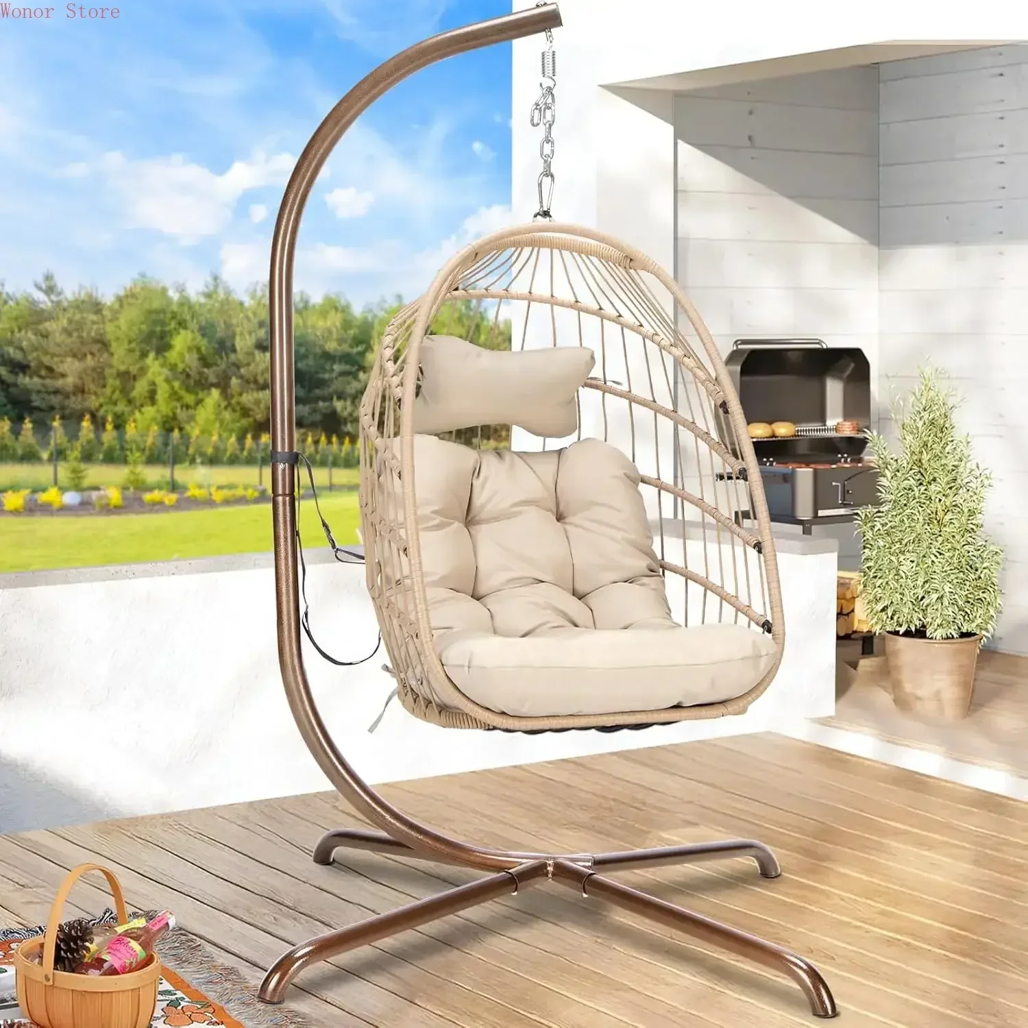 Outdoor Swing Egg Chair with S – Outdoor Furniture Heavy Duty Bewertung und Preis