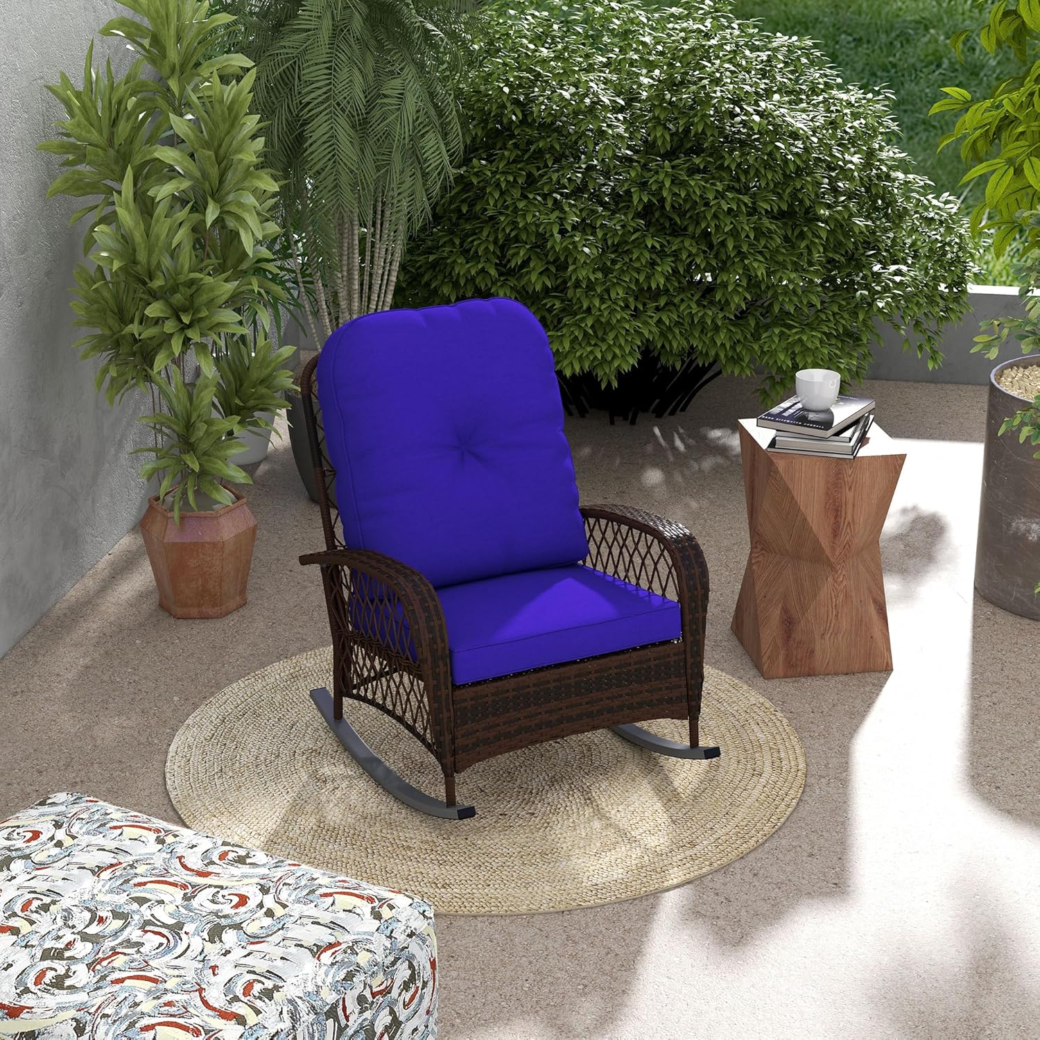Outdoor Wicker Rocking Chair w – Outdoor Furniture No Cushions Bewertung und Preis