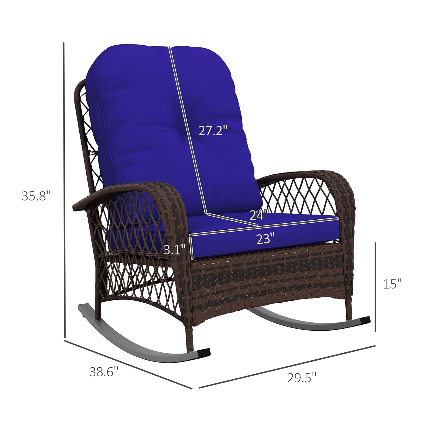 Outdoor Wicker Rocking Chair w – Outdoor Furniture No Cushions Bewertung und Preis