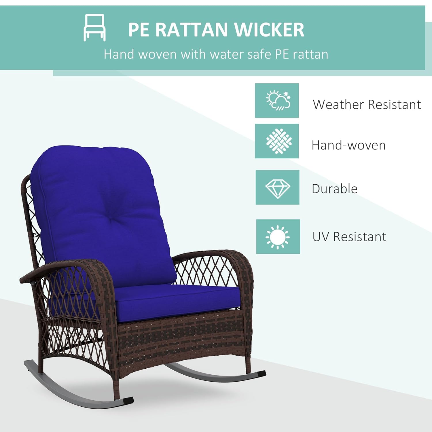 Outdoor Wicker Rocking Chair w – Outdoor Furniture No Cushions Bewertung und Preis