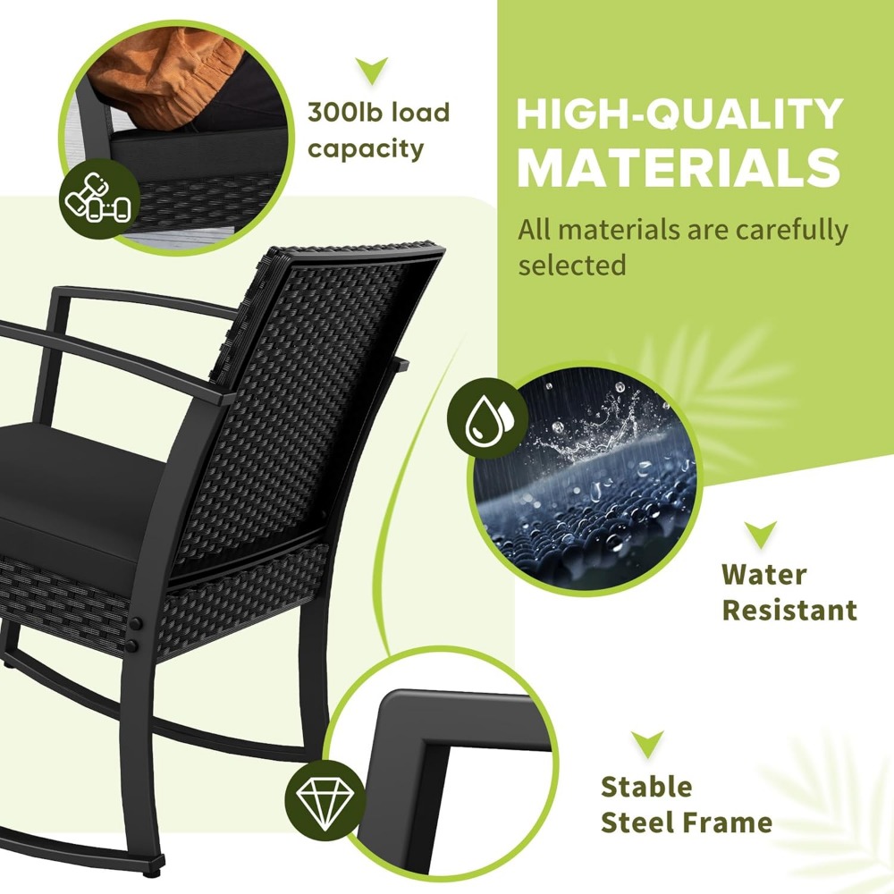 3 Piece Patio Bistro Set Rocki – Outdoor Furniture No Cushions Bewertung und Preis