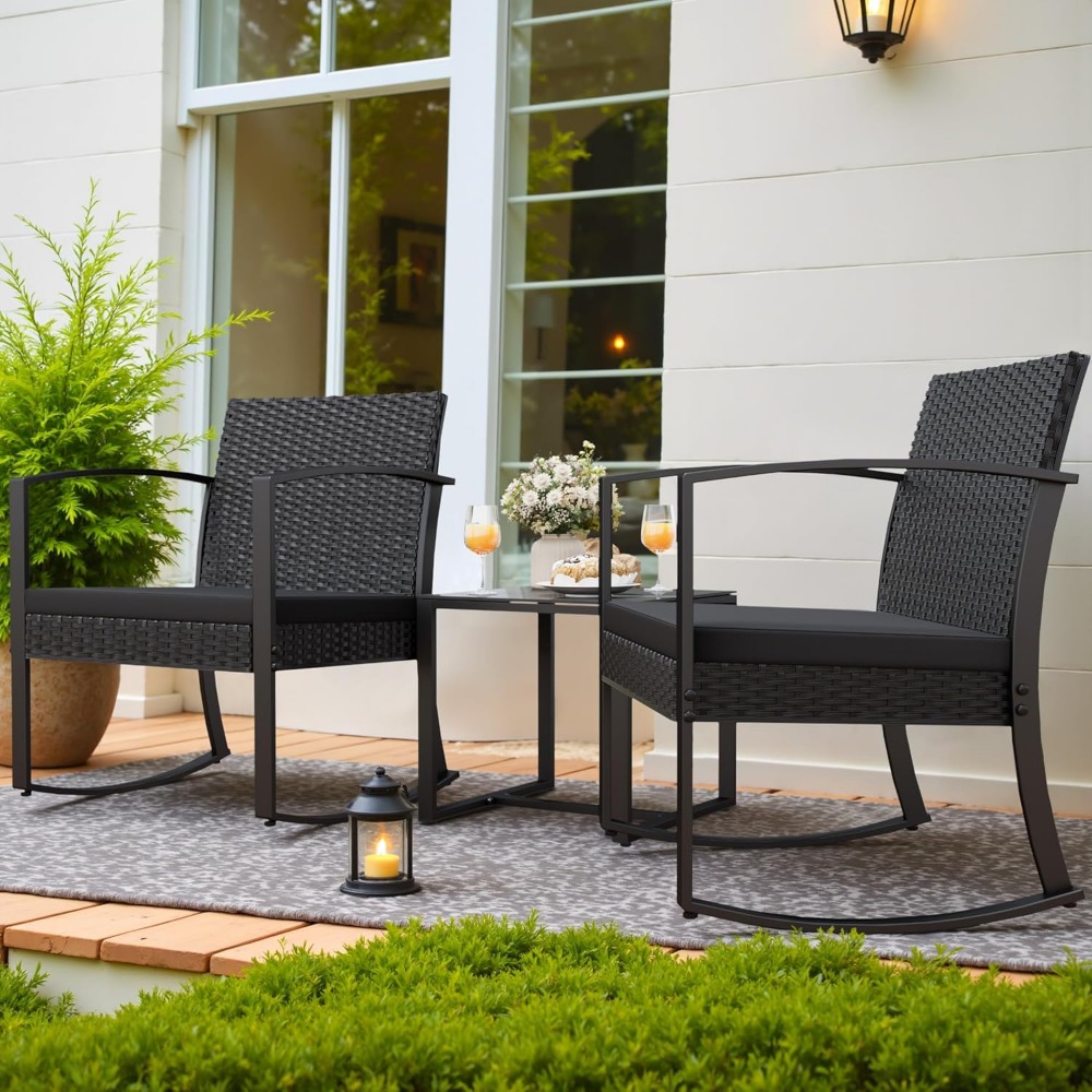 3 Piece Patio Bistro Set Rocki – Outdoor Furniture No Cushions Bewertung und Preis