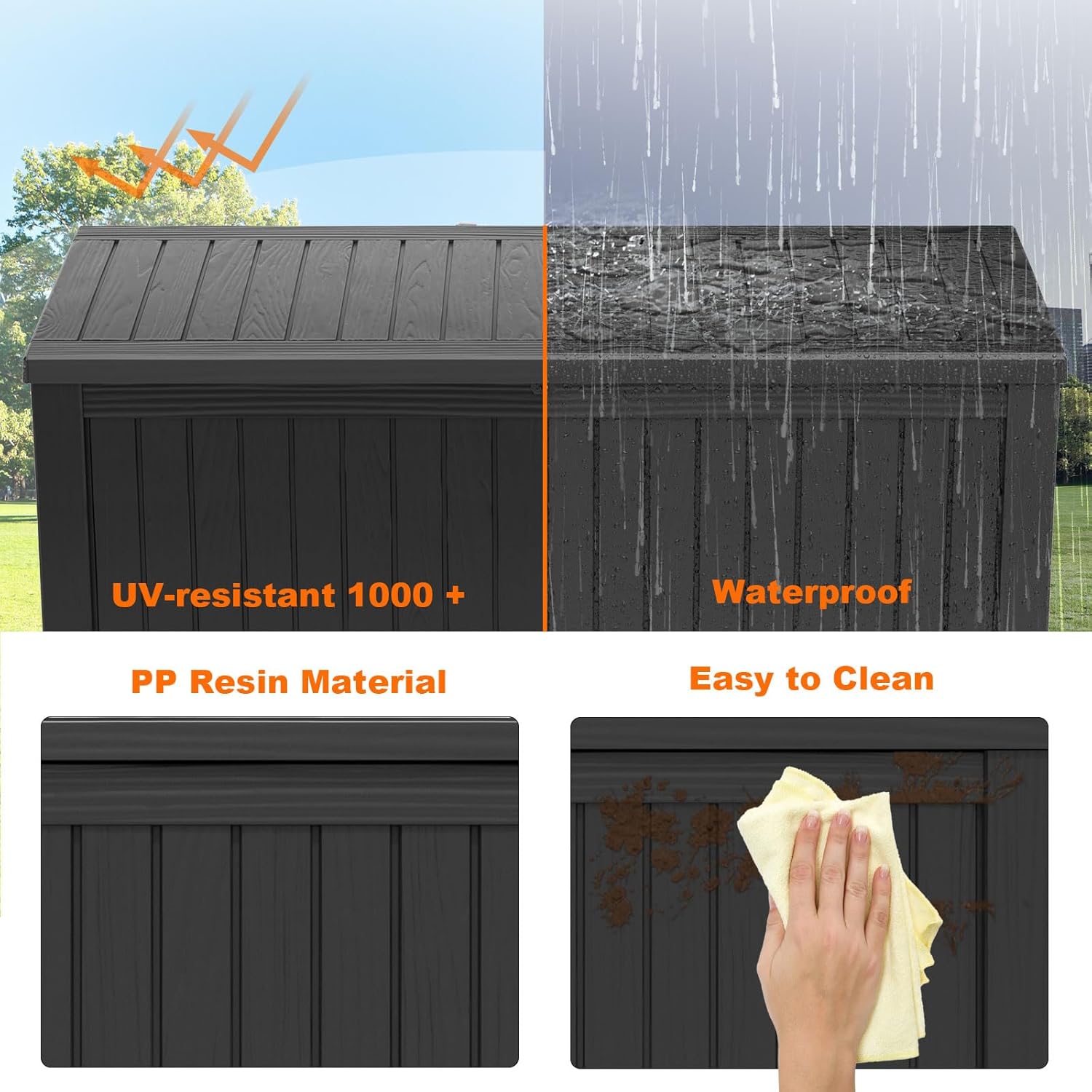 180Gal Lockable Resin Deck Box – Outdoor Furniture With Storage Bewertung und Preis