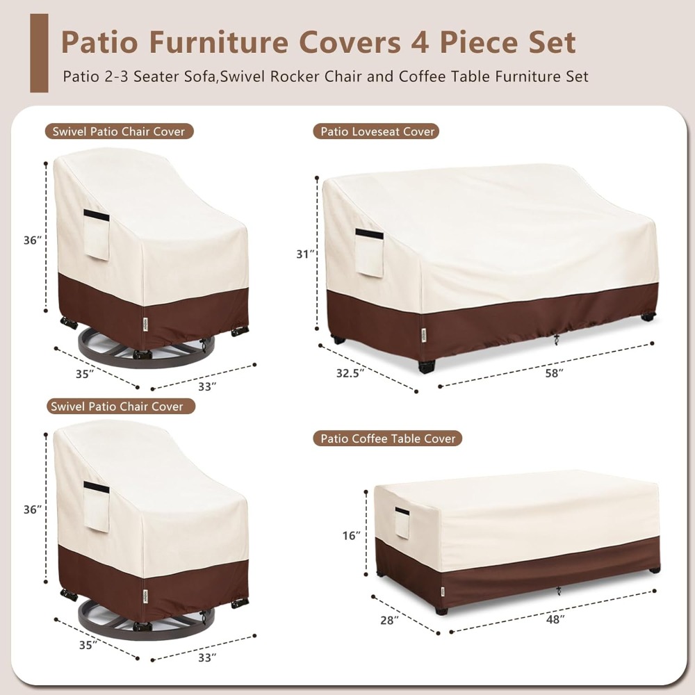 4-Piece Patio Furniture Covers – Outdoor Furniture Heavy Duty Bewertung und Preis